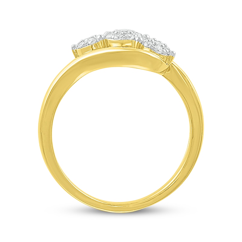 Main Image 3 of Multi-Diamond Swirl Ring 1/5 ct tw 10K Yellow Gold