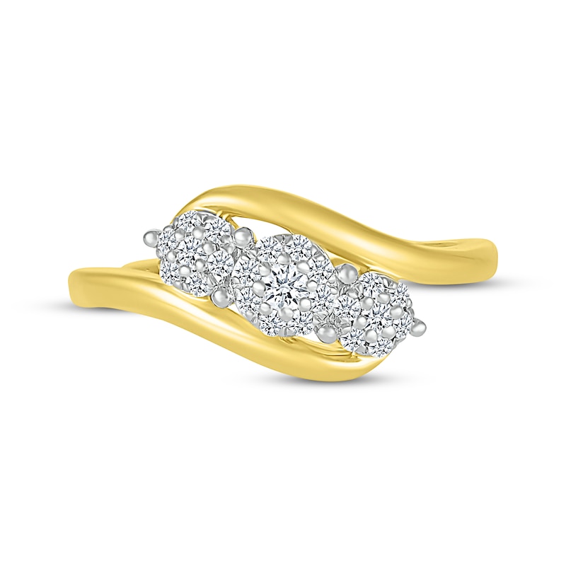 Main Image 4 of Multi-Diamond Swirl Ring 1/5 ct tw 10K Yellow Gold