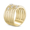 Thumbnail Image 2 of Textured Multi-Row Ring 3/8 ct tw Diamonds 10K Yellow Gold