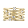 Thumbnail Image 3 of Textured Multi-Row Ring 3/8 ct tw Diamonds 10K Yellow Gold