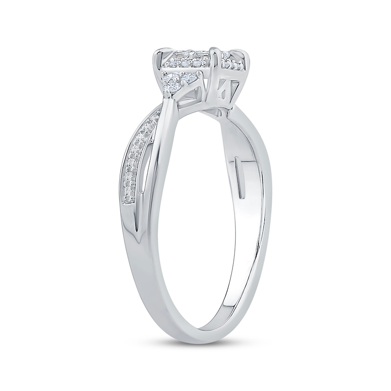 Main Image 2 of Princess-Cut Diamond Quad Promise Ring 1/4 ct tw 10K White Gold