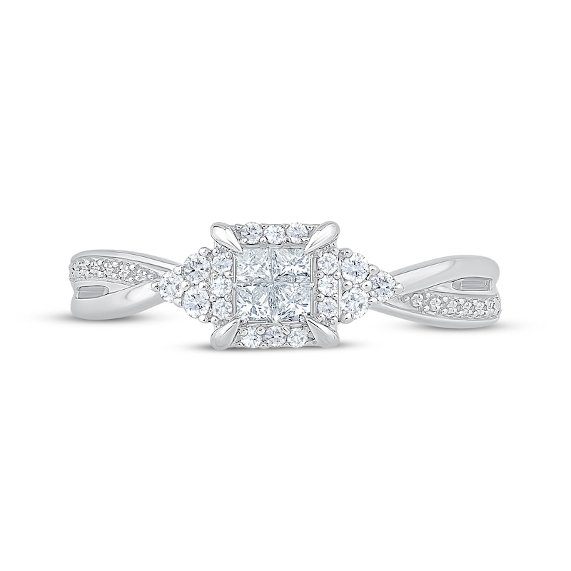 Main Image 3 of Princess-Cut Diamond Quad Promise Ring 1/4 ct tw 10K White Gold