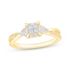 Thumbnail Image 1 of Princess-Cut Diamond Quad Promise Ring 1/4 ct tw 10K Yellow Gold