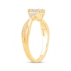 Thumbnail Image 2 of Princess-Cut Diamond Quad Promise Ring 1/4 ct tw 10K Yellow Gold