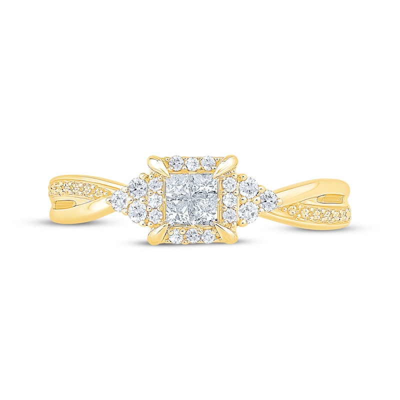 Main Image 3 of Princess-Cut Diamond Quad Promise Ring 1/4 ct tw 10K Yellow Gold