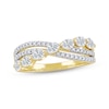 Thumbnail Image 1 of Oval & Round-Cut Diamond Crossover Ring 1 ct tw 14K Yellow Gold