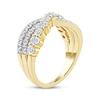 Thumbnail Image 2 of Oval & Round-Cut Diamond Alternating Crossover Ring 1-1/2 ct tw 14K Yellow Gold