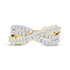 Thumbnail Image 3 of Oval & Round-Cut Diamond Alternating Crossover Ring 1-1/2 ct tw 14K Yellow Gold