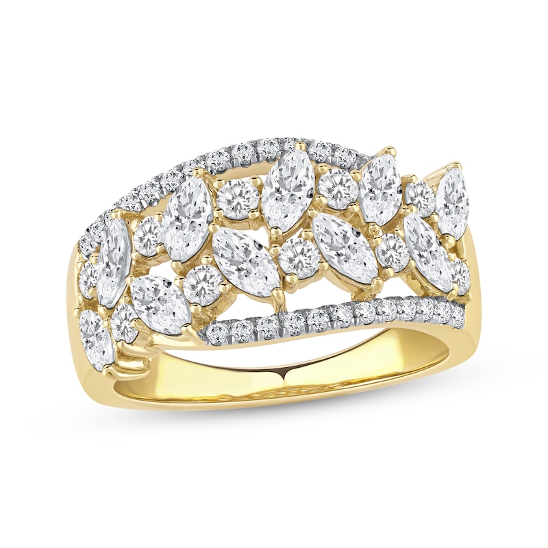 Main Image 1 of Marquise & Round-Cut Diamond Scatter Ring 1-1/2 ct tw 14K Yellow Gold