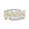 Thumbnail Image 3 of Marquise & Round-Cut Diamond Scatter Ring 1-1/2 ct tw 14K Yellow Gold