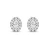 Thumbnail Image 2 of Lab-Grown Diamonds by KAY Oval-Cut Halo Stud Earrings 3/4 ct tw 10K White Gold