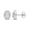 Thumbnail Image 3 of Lab-Grown Diamonds by KAY Oval-Cut Halo Stud Earrings 3/4 ct tw 10K White Gold