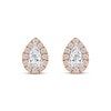 Thumbnail Image 1 of Lab-Created Diamonds by KAY Pear-Shaped Halo Stud Earrings 3/4 ct tw 10K Rose Gold