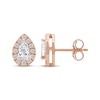 Thumbnail Image 2 of Lab-Created Diamonds by KAY Pear-Shaped Halo Stud Earrings 3/4 ct tw 10K Rose Gold