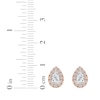 Thumbnail Image 4 of Lab-Created Diamonds by KAY Pear-Shaped Halo Stud Earrings 3/4 ct tw 10K Rose Gold