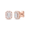 Thumbnail Image 1 of Lab-Grown Diamonds by KAY Emerald-Cut Halo Stud Earrings 3/4 ct tw 10K Rose Gold