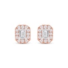 Thumbnail Image 2 of Lab-Grown Diamonds by KAY Emerald-Cut Halo Stud Earrings 3/4 ct tw 10K Rose Gold