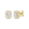 Thumbnail Image 0 of Lab-Created Diamonds by KAY Emerald-Cut Halo Stud Earrings 3/4 ct tw 10K Yellow Gold