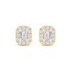 Thumbnail Image 1 of Lab-Created Diamonds by KAY Emerald-Cut Halo Stud Earrings 3/4 ct tw 10K Yellow Gold