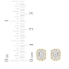 Thumbnail Image 4 of Lab-Created Diamonds by KAY Emerald-Cut Halo Stud Earrings 3/4 ct tw 10K Yellow Gold