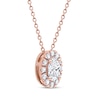 Thumbnail Image 2 of Lab-Grown Diamonds by KAY Oval-Cut Halo Necklace 1/2 ct tw 10K Rose Gold 18&quot;