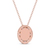 Thumbnail Image 3 of Lab-Grown Diamonds by KAY Oval-Cut Halo Necklace 1/2 ct tw 10K Rose Gold 18&quot;