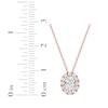 Thumbnail Image 5 of Lab-Grown Diamonds by KAY Oval-Cut Halo Necklace 1/2 ct tw 10K Rose Gold 18&quot;