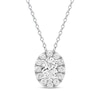 Thumbnail Image 1 of Lab-Grown Diamonds by KAY Oval-Cut Halo Necklace 1/2 ct tw 10K White Gold 18&quot;