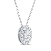 Thumbnail Image 2 of Lab-Grown Diamonds by KAY Oval-Cut Halo Necklace 1/2 ct tw 10K White Gold 18&quot;