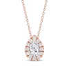 Thumbnail Image 1 of Lab-Grown Diamonds by KAY Pear-Shaped Halo Necklace 1/2 ct tw 10K Rose Gold 18&quot;