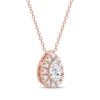 Thumbnail Image 2 of Lab-Grown Diamonds by KAY Pear-Shaped Halo Necklace 1/2 ct tw 10K Rose Gold 18&quot;