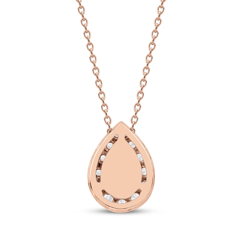 Main Image 3 of Lab-Grown Diamonds by KAY Pear-Shaped Halo Necklace 1/2 ct tw 10K Rose Gold 18&quot;