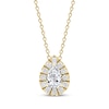 Thumbnail Image 1 of Lab-Grown Diamonds by KAY Pear-Shaped Halo Necklace 1/2 ct tw 10K Yellow Gold 18&quot;