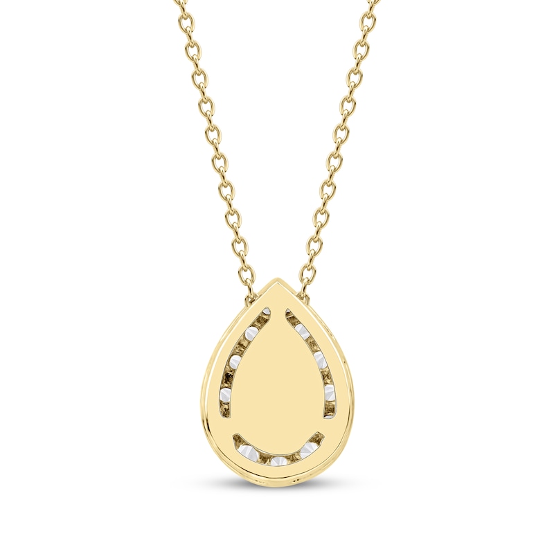 Main Image 3 of Lab-Grown Diamonds by KAY Pear-Shaped Halo Necklace 1/2 ct tw 10K Yellow Gold 18&quot;