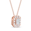 Thumbnail Image 2 of Lab-Grown Diamonds by KAY Emerald-Cut Halo Necklace 1/2 ct tw 10K Rose Gold 18&quot;