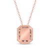 Thumbnail Image 3 of Lab-Grown Diamonds by KAY Emerald-Cut Halo Necklace 1/2 ct tw 10K Rose Gold 18&quot;