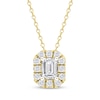 Thumbnail Image 1 of Lab-Grown Diamonds by KAY Emerald-Cut Halo Necklace 1/2 ct tw 10K Yellow Gold 18&quot;