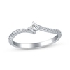 Thumbnail Image 1 of Princess-Cut Diamond Curved Promise Ring 1/3 ct tw 14K White Gold