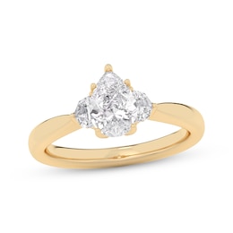 Memories Moments Magic Lab-Grown Diamonds by KAY Pear-Shaped & Shield-Cut Three-Stone Engagement Ring 1-1/5 ct tw 14K Yellow Gold