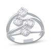 Thumbnail Image 1 of Baguette & Round-Cut Diamond Multi-Row Deconstructed Ring 1/3 ct tw 10K White Gold