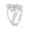 Thumbnail Image 2 of Baguette & Round-Cut Diamond Multi-Row Deconstructed Ring 1/3 ct tw 10K White Gold