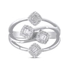 Thumbnail Image 3 of Baguette & Round-Cut Diamond Multi-Row Deconstructed Ring 1/3 ct tw 10K White Gold