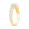 Thumbnail Image 2 of Princess-Cut Diamond Quad Promise Ring 1/5 ct tw 10K Two-Tone Gold