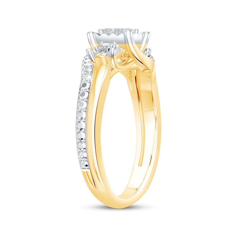 Main Image 2 of Princess-Cut Diamond Quad Promise Ring 1/5 ct tw 10K Two-Tone Gold