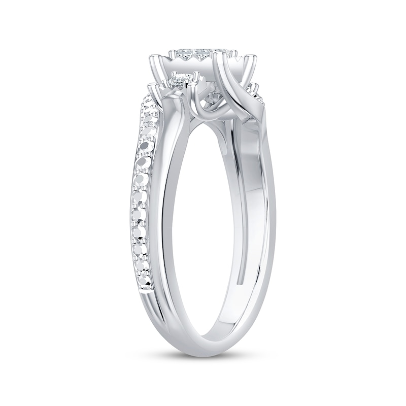 Main Image 2 of Princess-Cut Diamond Quad Promise Ring 1/5 ct tw 10K White Gold