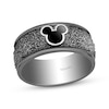 Thumbnail Image 1 of Men's Disney Treasures Mickey Mouse Textured Ring Sterling Silver & Black Rhodium