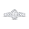 Thumbnail Image 3 of Multi-Diamond Oval-Shaped Promise Ring 1/4 ct tw Sterling Silver