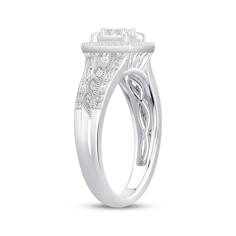 Main Image 2 of Princess-Cut Quad Diamond Promise Ring 1/4 ct tw 10K White Gold