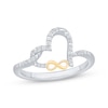 Thumbnail Image 1 of Diamond Heart & Infinity Ring 1/6 ct tw Sterling Silver & 10K Yellow Gold