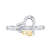 Thumbnail Image 3 of Diamond Heart & Infinity Ring 1/6 ct tw Sterling Silver & 10K Yellow Gold